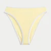Slip de bikini curbat, cu talie înaltă, cu dungi și decupaj înalt