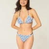 Slip de bikini îndrăzneț, cu bretele duble și bordură în stil croșetat