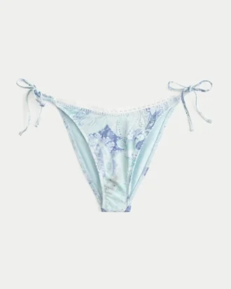 Slip de bikini îndrăzneț, cu detaliu croșetat și legături laterale