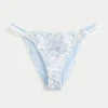Slip de bikini îndrăzneț cu două bretele și bordură în stil croșetat