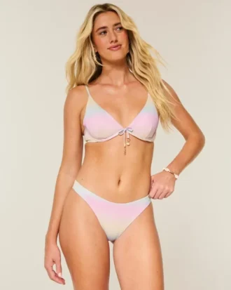 Slip de bikini strălucitor, cu tăietură înaltă