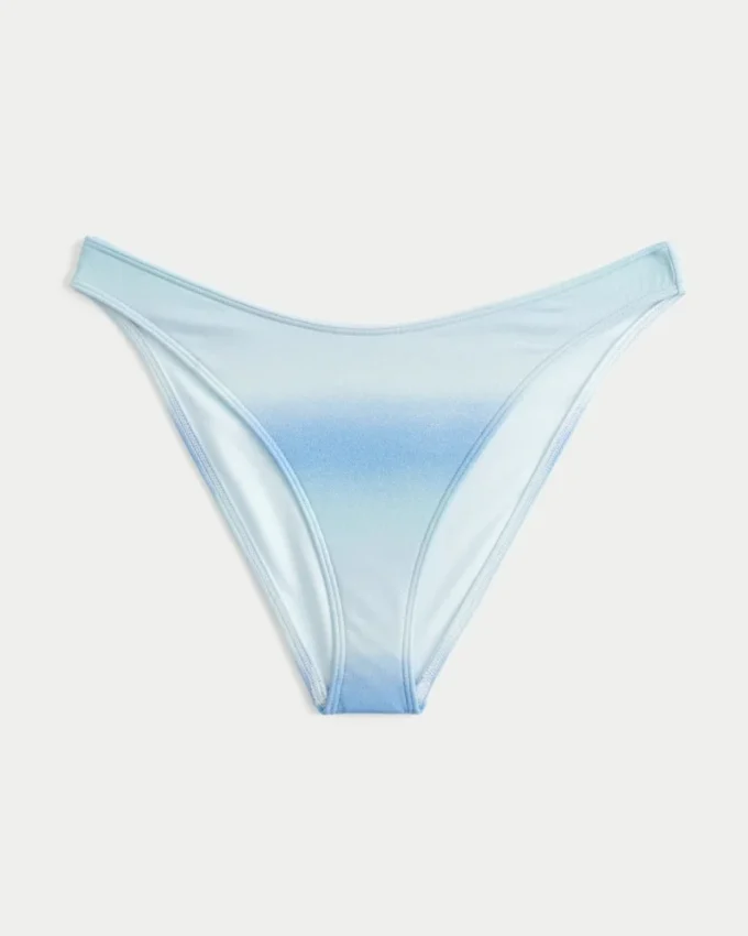 Slip de bikini strălucitor, cu tăietură înaltă