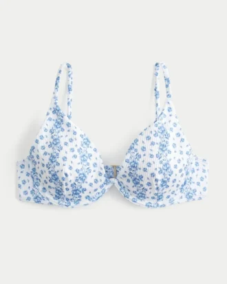 Sutien bikini cu balene și decolteu adânc, cu nervuri