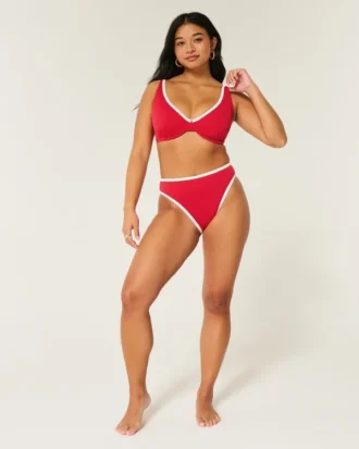 Sutien bikini cu sârmă, cu nervuri și vârf înalt