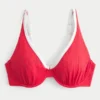 Sutien bikini cu sârmă, cu nervuri și vârf înalt