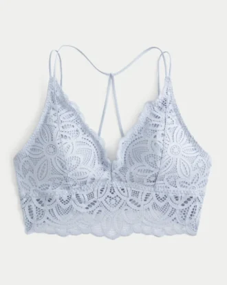Sutien tip bralette din dantelă croșetată