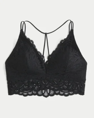 Sutien tip bralette din dantelă croșetată