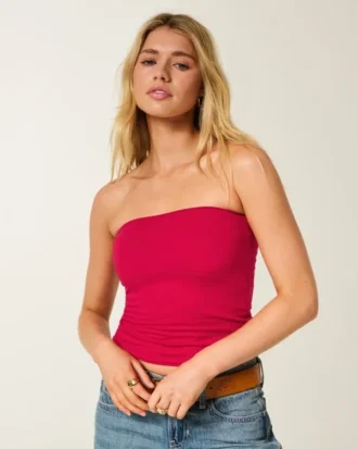Taylor Top tubular reversibil din țesătură fără cusături