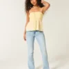 Top babydoll croșetat, fără bretele, ușor de purtat Top babydoll croșetat, fără bretele, ușor de purtat