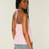 Top babydoll cu bretele țesut Top babydoll cu bretele țesut