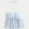 Top babydoll cu bretele și volane Top babydoll cu bretele și volane