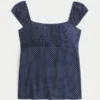 Top babydoll din satin cu fundă Top babydoll din satin cu fundă