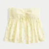 Top babydoll fără bretele, cu bust smocuit Top babydoll fără bretele, cu bust smocuit