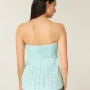 Top babydoll fără bretele, în stil croșetat Top babydoll fără bretele, în stil croșetat