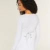Top babydoll Henley cu legături în spate Top babydoll Henley cu legături în spate