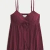 Top babydoll strâmt, cu strălucire șifonată
