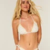 Top bikini triunghiular cu bordură în stil croșetat Top bikini triunghiular cu bordură în stil croșetat