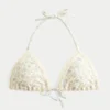 Top bikini triunghiular cu bordură în stil croșetat Top bikini triunghiular cu bordură în stil croșetat