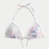 Top bikini triunghiular cu bordură în stil croșetat Top bikini triunghiular cu bordură în stil croșetat