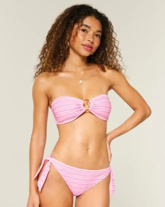 Top de bikini bandeau cu inel O