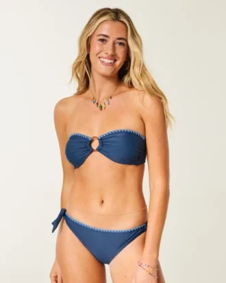Top de bikini bandeau cu inel O