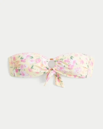 Top de bikini bandeau cu inel O