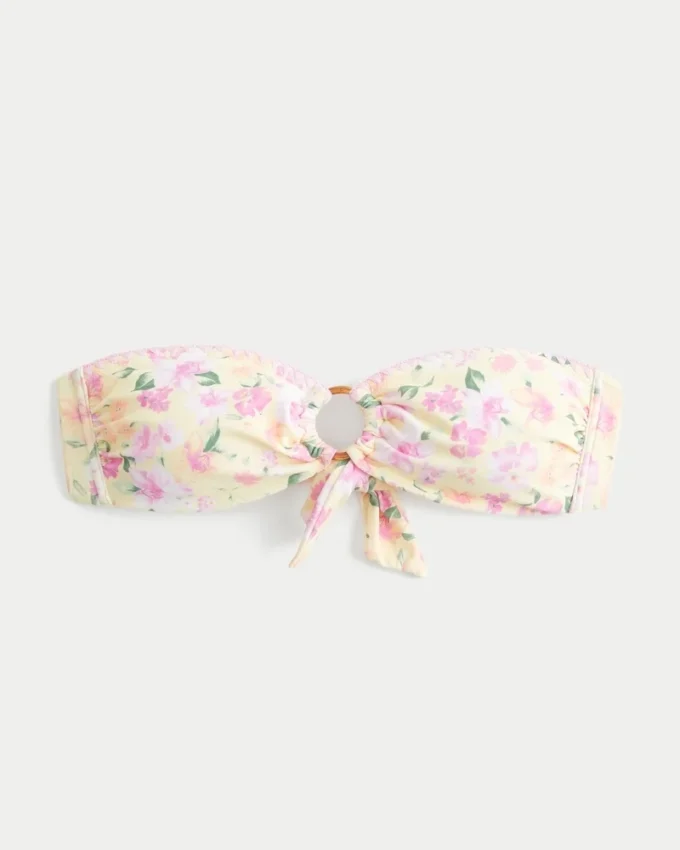 Top de bikini bandeau cu inel O Top de bikini bandeau cu inel O