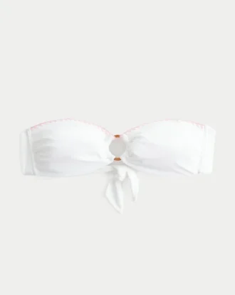 Top de bikini bandeau cu inel O