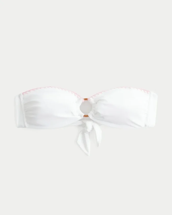 Top de bikini bandeau cu inel O Top de bikini bandeau cu inel O