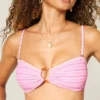 Top de bikini bandeau cu inel O Top de bikini bandeau cu inel O