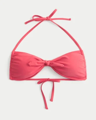Top de bikini bandeau cu legătură în față