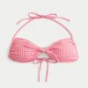 Top de bikini bandeau cu legătură în față Top de bikini bandeau cu legătură în față