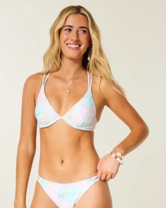 Top de bikini cu bretele și sârmă în spate