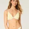 Top de bikini cu sârmă și decolteu adânc, cu nervuri Top de bikini cu sârmă și decolteu adânc, cu nervuri