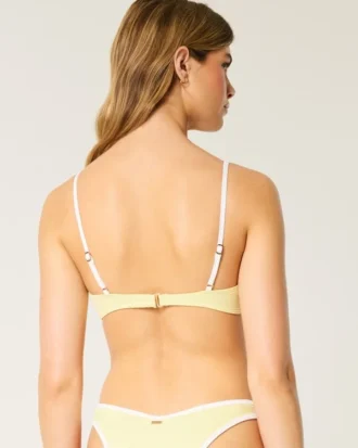 Top de bikini cu sârmă și decolteu adânc, cu nervuri