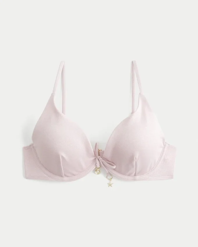 Top de bikini cu sârmă și strălucire Top de bikini cu sârmă și strălucire