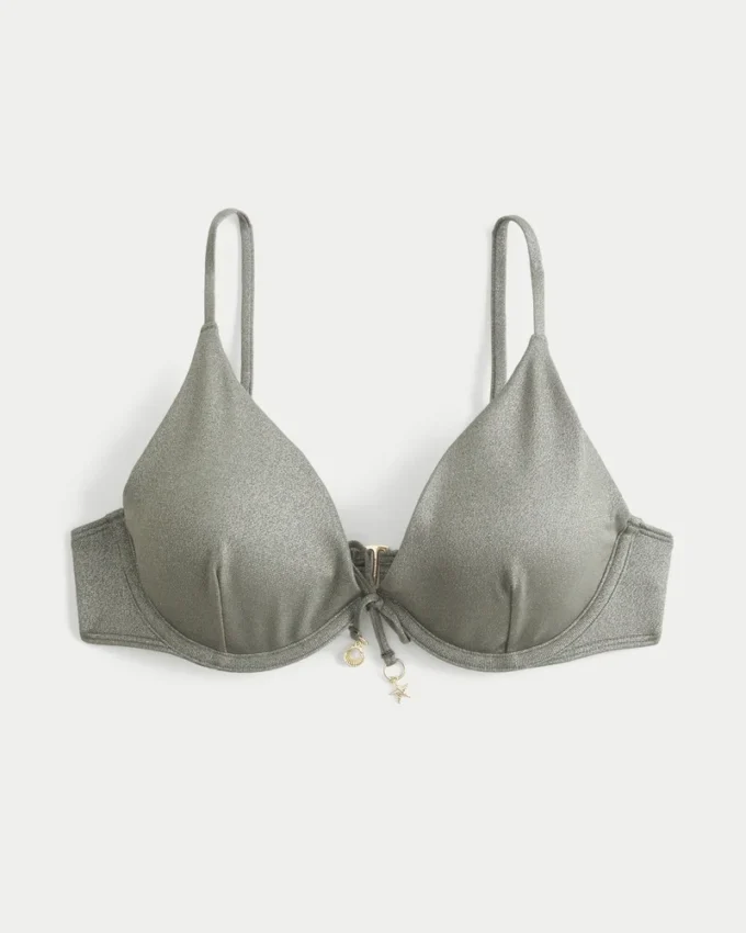 Top de bikini cu sârmă și strălucire Top de bikini cu sârmă și strălucire