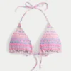 Top de bikini triunghiular cu bretele și smocuri Top de bikini triunghiular cu bretele și smocuri