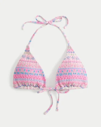 Top de bikini triunghiular cu bretele și smocuri Top de bikini triunghiular cu bretele și smocuri