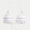 Top de bikini triunghiular cu bretele și smocuri Top de bikini triunghiular cu bretele și smocuri