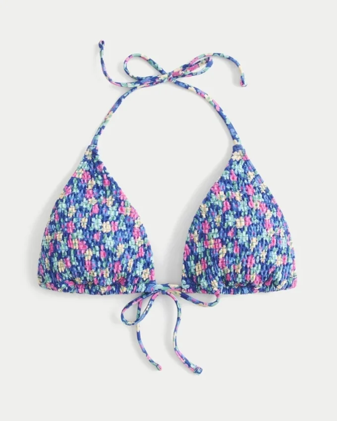 Top de bikini triunghiular cu bretele și smocuri Top de bikini triunghiular cu bretele și smocuri