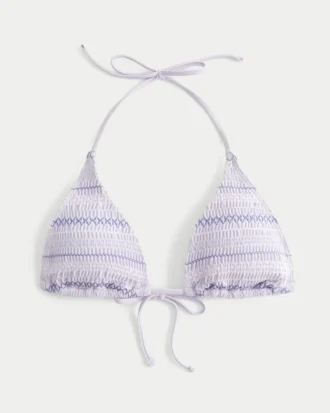 Top de bikini triunghiular cu bretele și smocuri