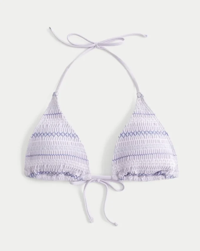 Top de bikini triunghiular cu bretele și smocuri Top de bikini triunghiular cu bretele și smocuri