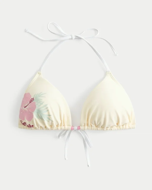 Top de bikini triunghiular cu imprimeu Spring Break Top de bikini triunghiular cu imprimeu Spring Break