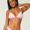 Top de bikini triunghiular cu margini volanate Top de bikini triunghiular cu margini volanate