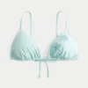 Top de bikini triunghiular cu mărgele peste umăr