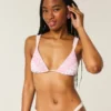 Top de bikini triunghiular cu smocuri peste umăr Top de bikini triunghiular cu smocuri peste umăr