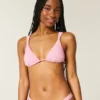 Top de bikini triunghiular cu smocuri peste umăr Top de bikini triunghiular cu smocuri peste umăr