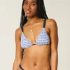 Top de bikini triunghiular cu smocuri peste umăr Top de bikini triunghiular cu smocuri peste umăr