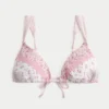 Top de bikini triunghiular cu smocuri peste umăr Top de bikini triunghiular cu smocuri peste umăr